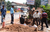 Reliance cable laying works damage pipeline at Bendore